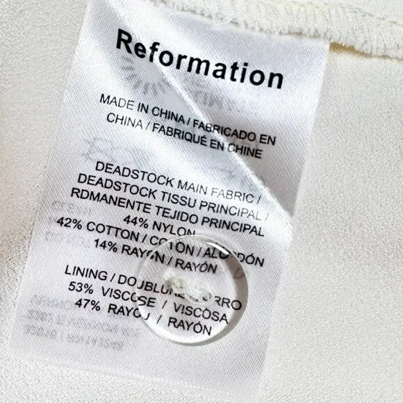 New Reformation Aigio Dress Size 10 Lace Maxi White Wedding Event Prom Timeless - Picture 15 of 16